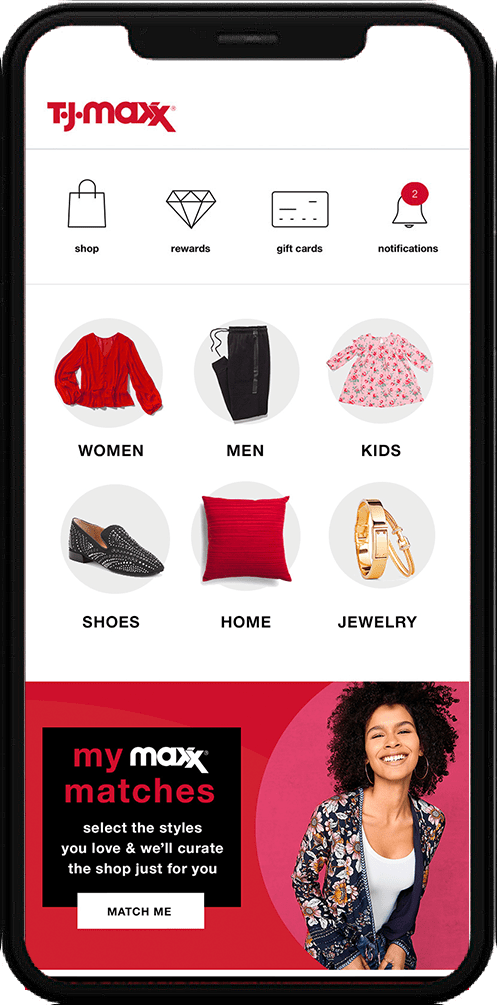 T.J.Maxx App on a phone